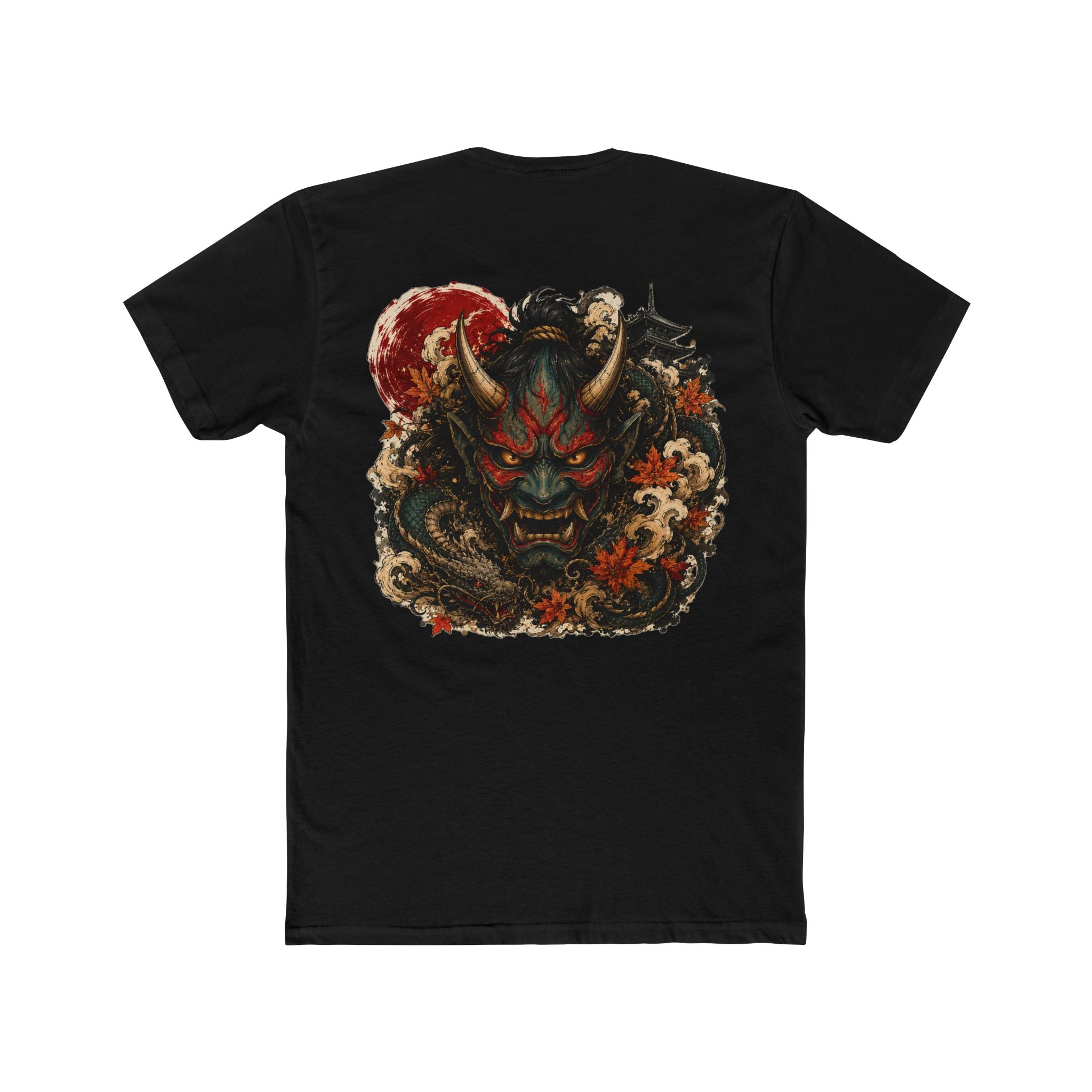 Oni Mask Dragon Autumn Leaves Tee