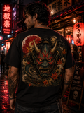Oni Mask Dragon Autumn Leaves Tee