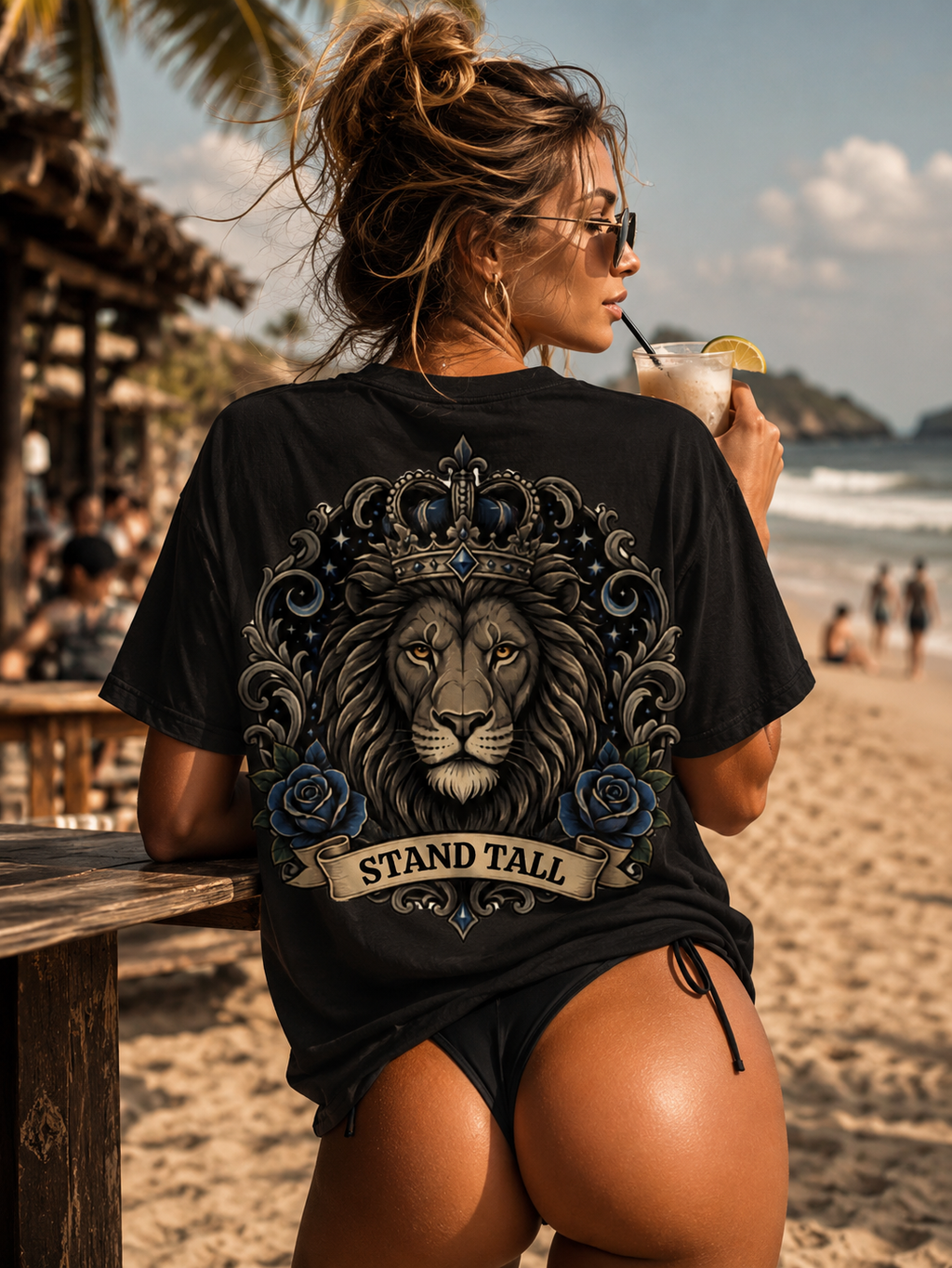 Stand Tall Crowned Lion Midnight Tee
