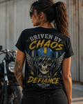 Blue Moto Skull Operator Tee
