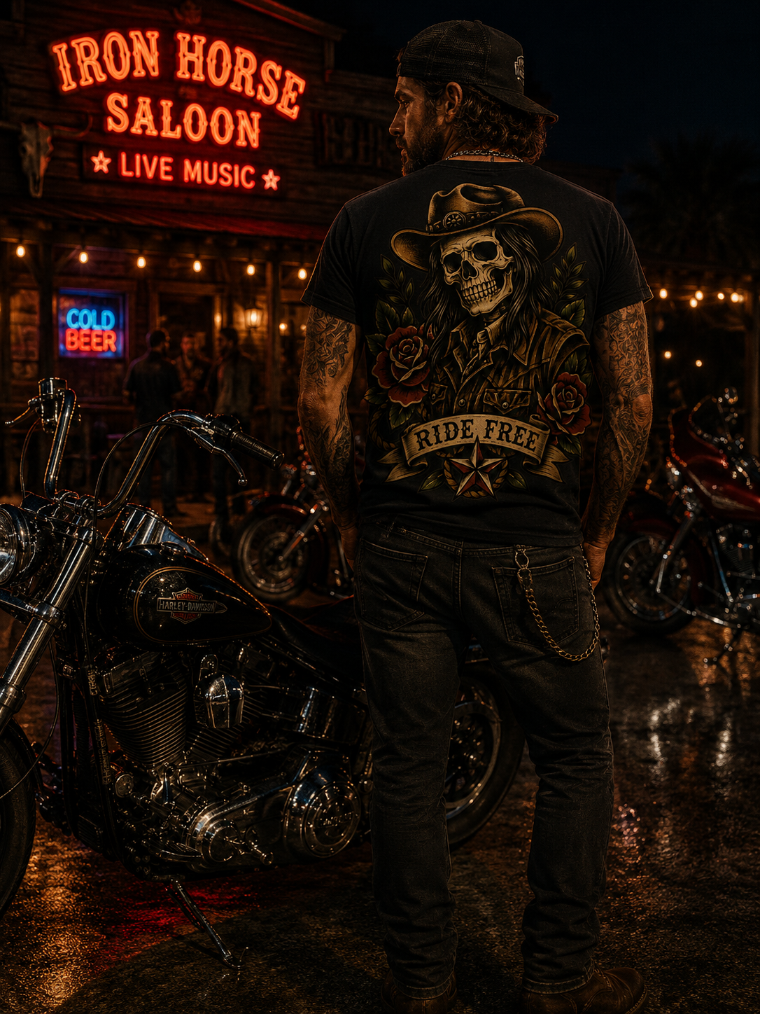 Lone Rider Cowboy Tattoo Tee